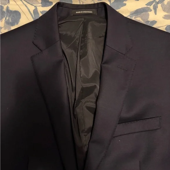 Lauren Ralph Lauren Black Label Slim 42L Navy Wool Blazer 2 Button Sport Coat